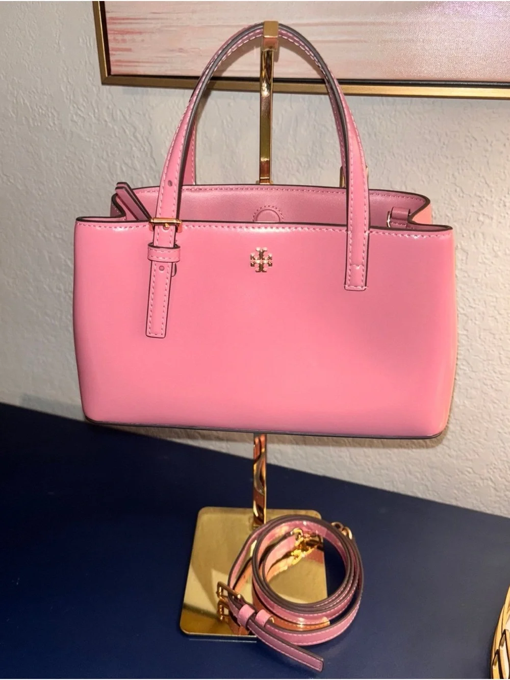 Tory Burch Pink Mini Satchel with Removable Strap